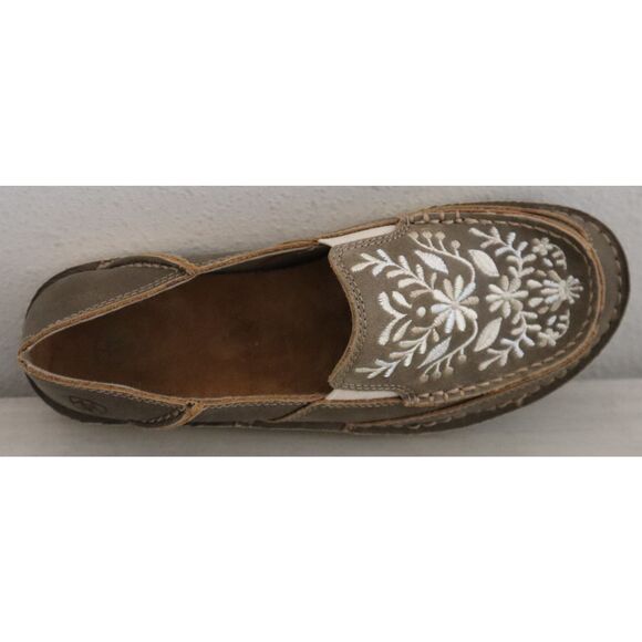 Ariat 10034098 Women's Sz 7B Brown Suede Cruiser Embroidered Slip-On Shoes - Picture 7 of 13
